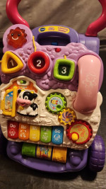 vtech sit to stand learning walker toy purple and pink