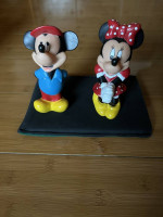 Vintage Minnie and Mickey Mouse rubber squeeze toys