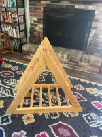 Costway Wooden Climbing Pikler Triangle with Climbing Ladder For Toddl