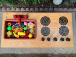 Jonti-Craft Sink and Stove Combo Play Kitchen Set w/ Toy Accessories