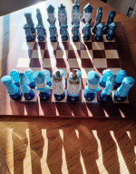 Ceramic Chess Set  & Wood Board