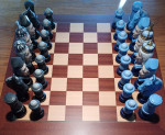Ceramic Chess Set  & Wood Board