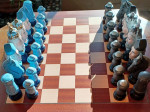 Ceramic Chess Set  & Wood Board