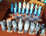 Ceramic Chess Set  & Wood Board