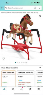 Radio Flyer Blaze Interactive Riding Horse, Brown Ride On Toy