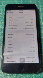 Apple iphone 7 Plus - Black- 32GB - Virtual Home Button
