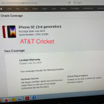 AT&T Cricket iPhone SE 3rd Gen 64GB Black APPLE WARRANTY JULY 24 2024
