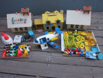 vintage Fisher Price Little People LOT House 2 School Plane MORE