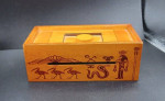 Egypt Wood Puzzle Box Pharaoh Birds Cobra Ankh Gods Hieroglyphs