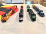 Trains N Scale diesels cars cabooses train gauge track locomotives