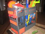 nerf gun lot with rack and ammo