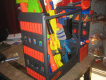 nerf gun lot with rack and ammo