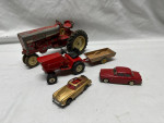 2 Tractors, 2 Cars, And A Trailer