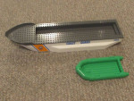 Lego coast guard ship body and a small lego boat