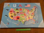New - Colorful USA Map - 24" x 36"