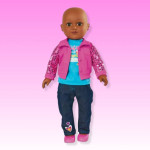 My Life As Survivor Doll Play Set, 9 Pcs. 18". Brown Eyes & Dark Skin