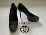 GUCCI Patent Leather Platform Pumps High Heels Shoes 6.5