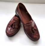 EARTH SHOE Men's Brown Leather Loafer Slip On Shoes Tassel Size 9