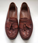 EARTH SHOE Men's Brown Leather Loafer Slip On Shoes Tassel Size 9