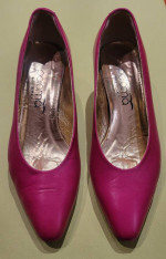 PALOMA Made in Italy Hot Pink / Fuchsia Leather 2” heel Pump Shoes 6.5