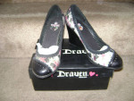 WOMEN'S DRAVEN ROSE PRINT (ROSES) WEDGE HEEL SHOES - SZ. 8W - NEW