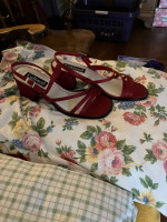 Women's Red Satin Dress  Shoes SIZE 10