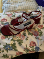 Women's Red Satin Dress  Shoes SIZE 10