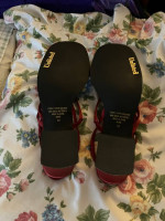 Women's Red Satin Dress  Shoes SIZE 10