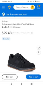 Brand New ( never worn ) Brahma Grate 11 Sreel Toed Tennis/ Work Shoes { suze 13