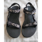 TEVA Womens Original Black Gray Sandals Shoes, Size 7