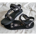 TEVA Womens Original Black Gray Sandals Shoes, Size 7