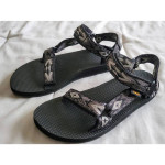 TEVA Womens Original Black Gray Sandals Shoes, Size 7