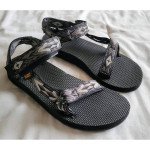 TEVA Womens Original Black Gray Sandals Shoes, Size 7