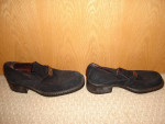 Authentic Gianni Versace mens black suede/silver hardware shoes