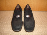 Authentic Gianni Versace mens black suede/silver hardware shoes
