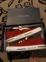 Like New) Tommy Hilfiger men or womens RED shoes sz -10m
