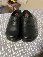 NEW Black leather KLOGS Shoes size10
