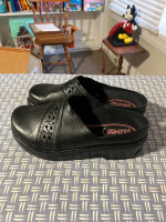 NEW Black leather KLOGS Shoes size10