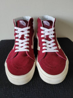 Van's Burgundy Suede Hi-Top Skateboard Shoes, Men's 9/Women's 10.5