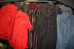 Polo Shirts $3, Western Shirts, Hawaiian, Sweaters, Shoes, Shorts $5