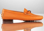 RALPH LAUREN WOMENS DASITA SOFT VACHETTA LEATHER SHOES ORANGE, 6B NEW
