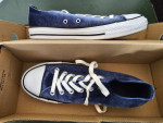 Converse All Star blue suede or velvet shoes