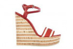 GUCCI CORK WEDGES WOMEN'S HEELS SHOES RED/WHITE, NEW IN BOX, SHOE BAG