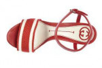 GUCCI CORK WEDGES WOMEN'S HEELS SHOES RED/WHITE, NEW IN BOX, SHOE BAG