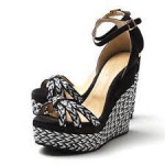 JIMMY CHOO WOMEN'S SUEDE/WOVEN WEDGES HEELS, SHOES, DUST BAG, BOX, NEW