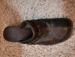 Italy women shoes wedges mule Size 7 soft Genuine Leather Suede brown