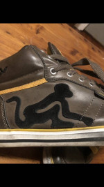 Drunkn munkey men’s size 6, women’s size 8. Leather and suede. Black /
