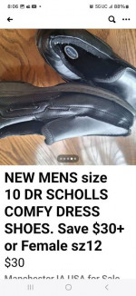 NEW MENS SIZE 10 OR FEMALE 12W SHOES WITH MEMORY FOAM.  VELCRO CLOSURE  New mens