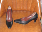 Bruno Magli Natural Leather med heel classic pumps women's shoes