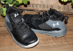 Boy's SIZE 1 UNDER ARMOUR Black & Gray Hi Top Sneakers Shoes